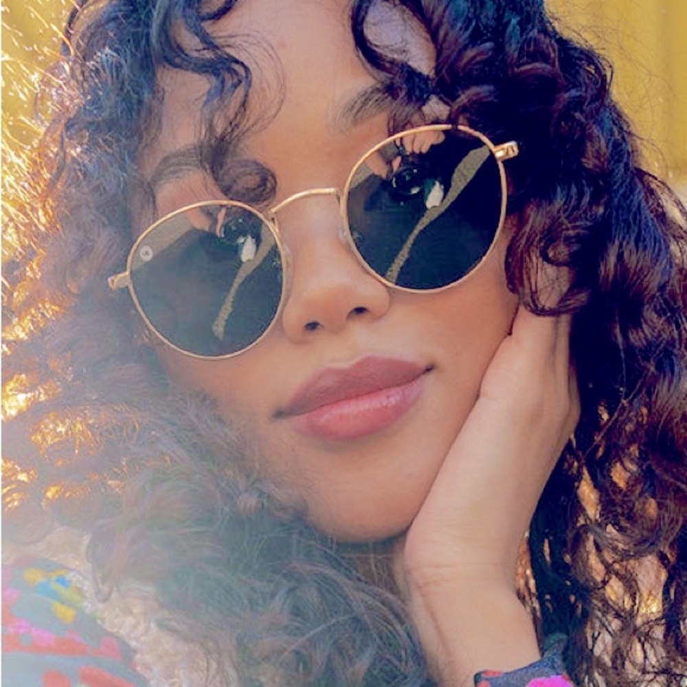 Love & Haight Emerald & Gold round sunglasses
